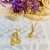 Zarte vg. Goldkette Hamsa/Fatima mit Spirale & passende Ohrringe